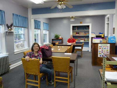 First two students to arrive