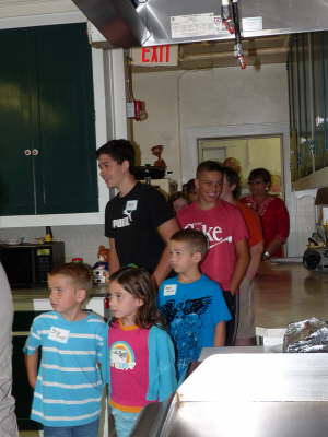 Lining up for the buffet breakfast